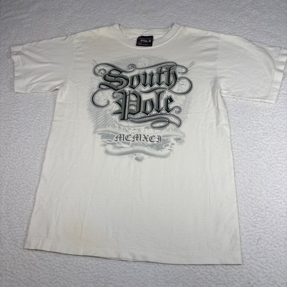 South Pole Men's Medium White Short Sleeve T-Shirt